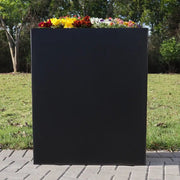 Long Tall Trough Matte Black Planter Image front